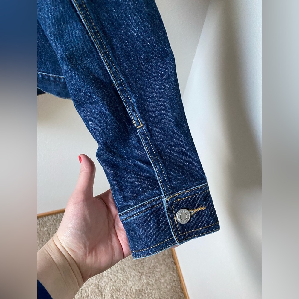 EUC Y2K Old Navy Blue Jeans Dark Wash Denim Jacket (Size:M) - Picture 7 of 10